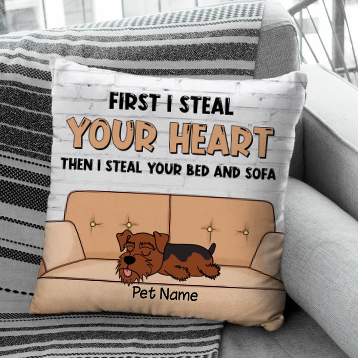 First I Steal Your Heart Then I Steal Your Bed & Sofa Personalized Pillow P-NB1709