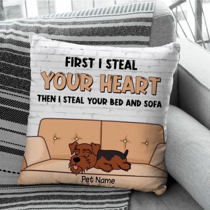 First I Steal Your Heart Then I Steal Your Bed & Sofa Personalized Pillow P-NB1709