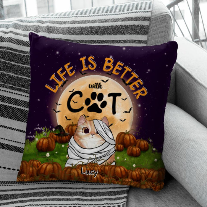 Life Is Better With Cats Personalized Pillow P-NB1751