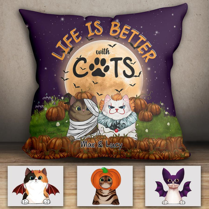 Life Is Better With Cats Personalized Pillow P-NB1751