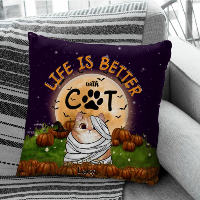 Life Is Better With Cats Personalized Pillow P-NB1751