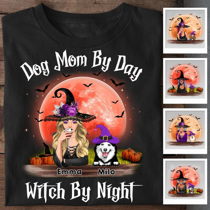 Dog Mom By Day Witch By Night Personalized T-shirt TS-NB1760