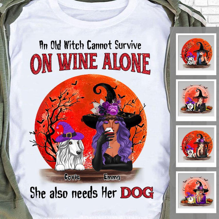 An Old Witch Cannot Survive On Wine ALone Personalized T-shirt TS-NB1764