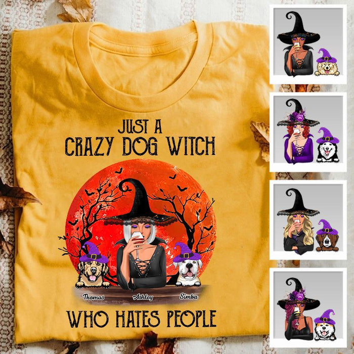 Just A Crazy Dog Witch Who Hates People Personalized T-shirt TS-NB1777