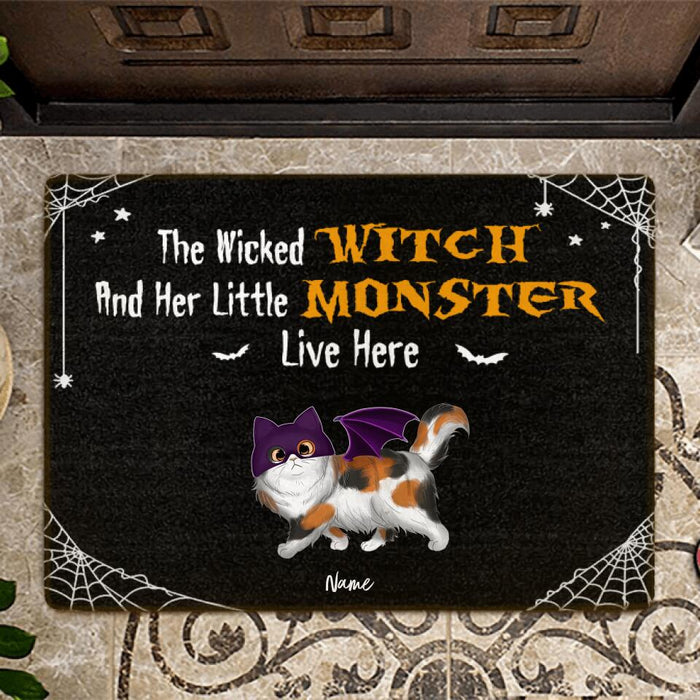 The Wicked Witch And Her Little Monsters Live Here Personalized Doormat DM-NB1770