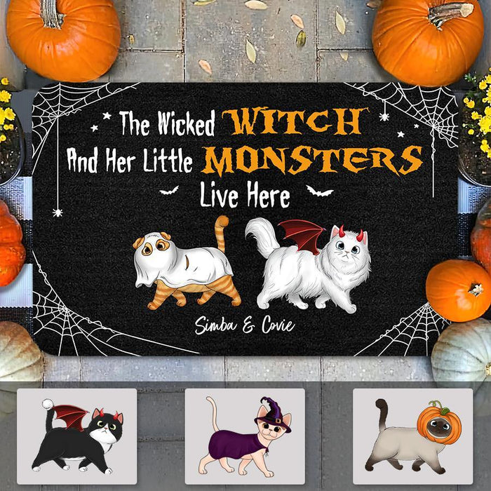 The Wicked Witch And Her Little Monsters Live Here Personalized Doormat DM-NB1770