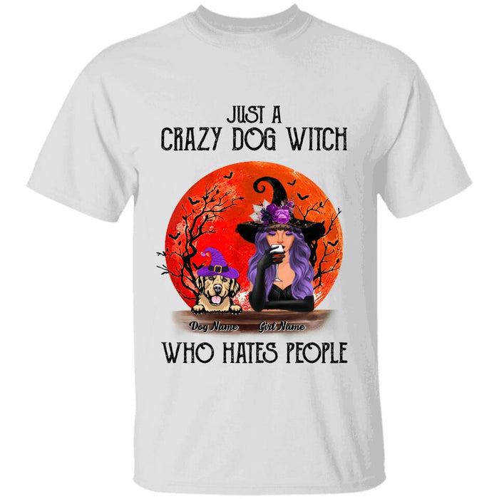 Just A Crazy Dog Witch Who Hates People Personalized T-shirt TS-NB1777