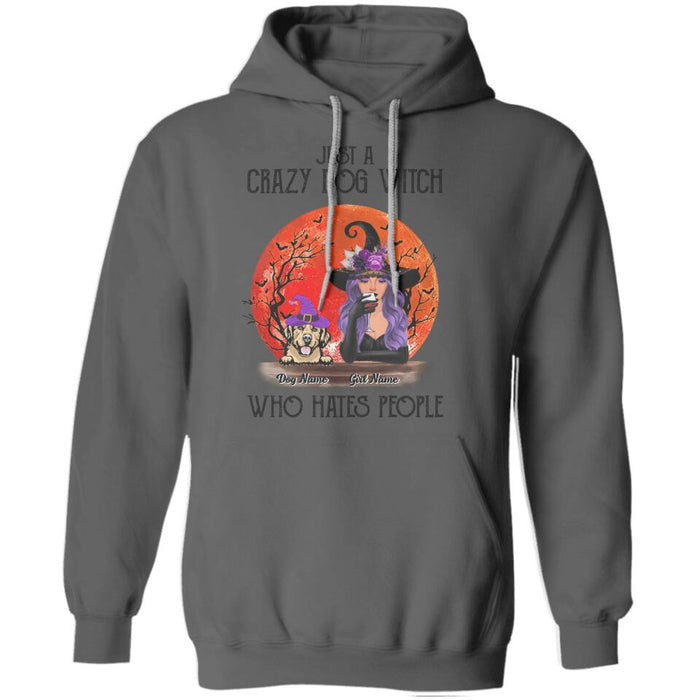 Just A Crazy Dog Witch Who Hates People Personalized T-shirt TS-NB1777