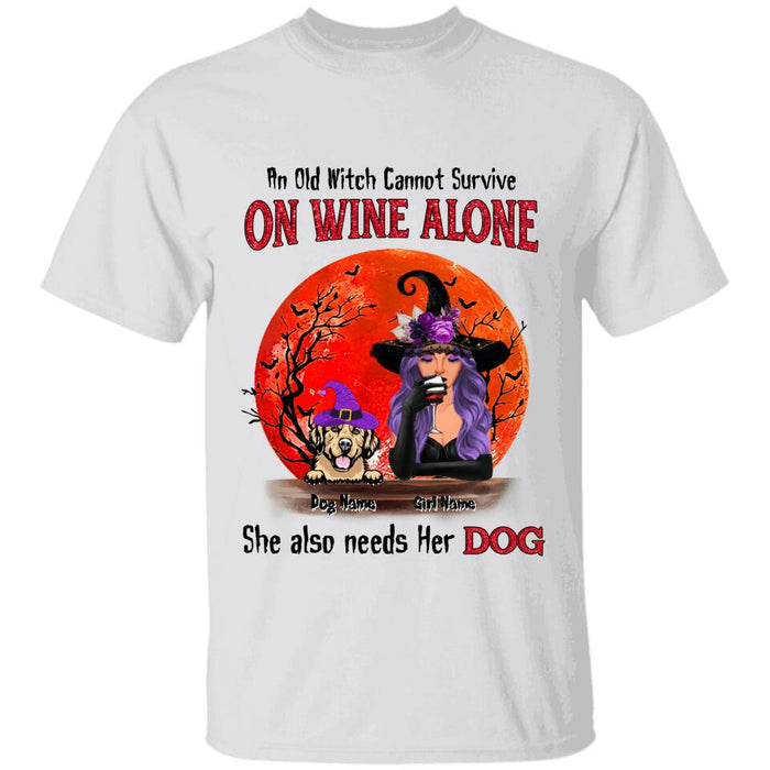 An Old Witch Cannot Survive On Wine ALone Personalized T-shirt TS-NB1764