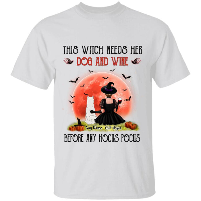 This Witch Needs Her Dog & Wine Before Any Hocus Pocus Personalized T-shirt TS-NB1810