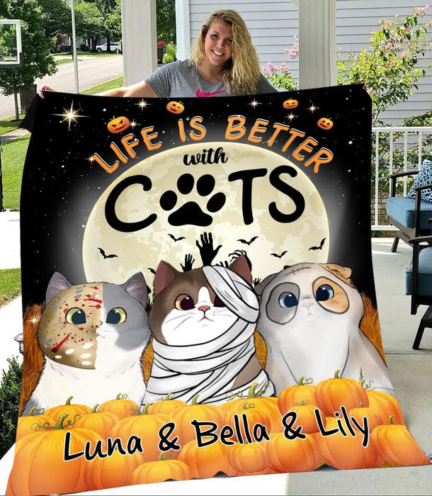 Life Is Better With Cats Personalized Blanket B-NB1793