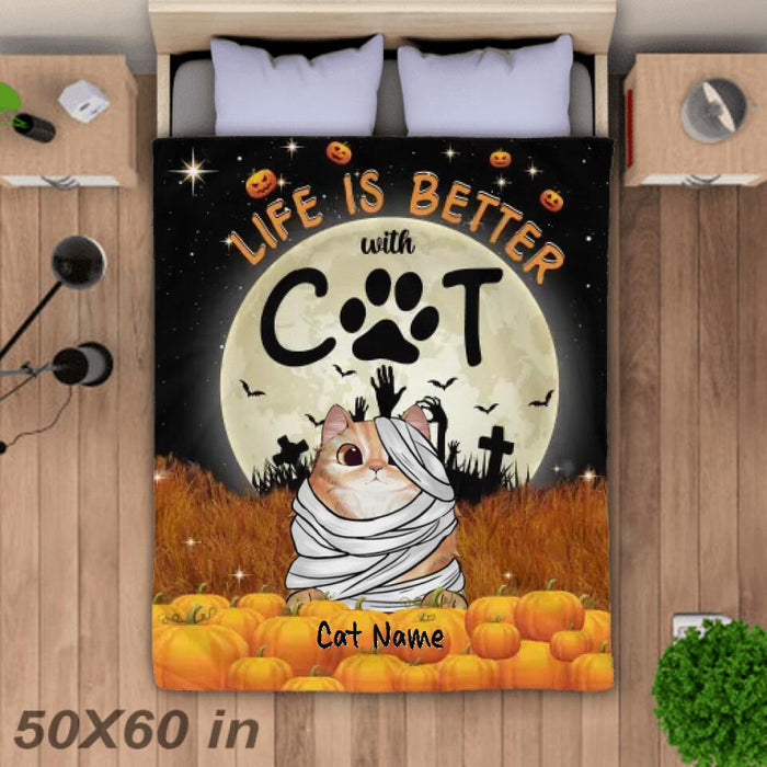 Life Is Better With Cats Personalized Blanket B-NB1793