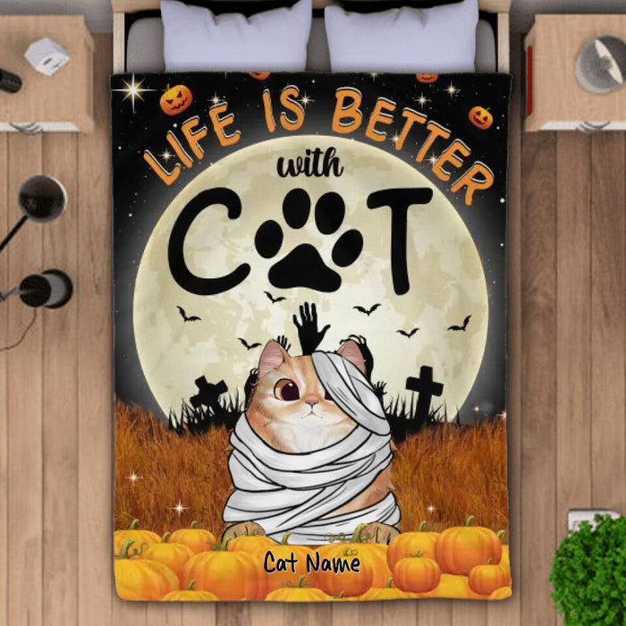 Life Is Better With Cats Personalized Blanket B-NB1793