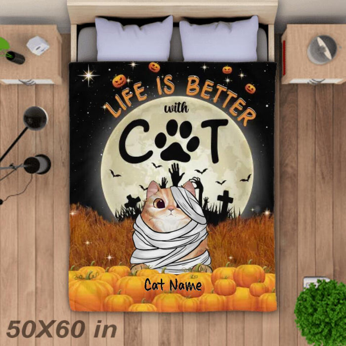 Life Is Better With Cats Personalized Blanket B-NB1793