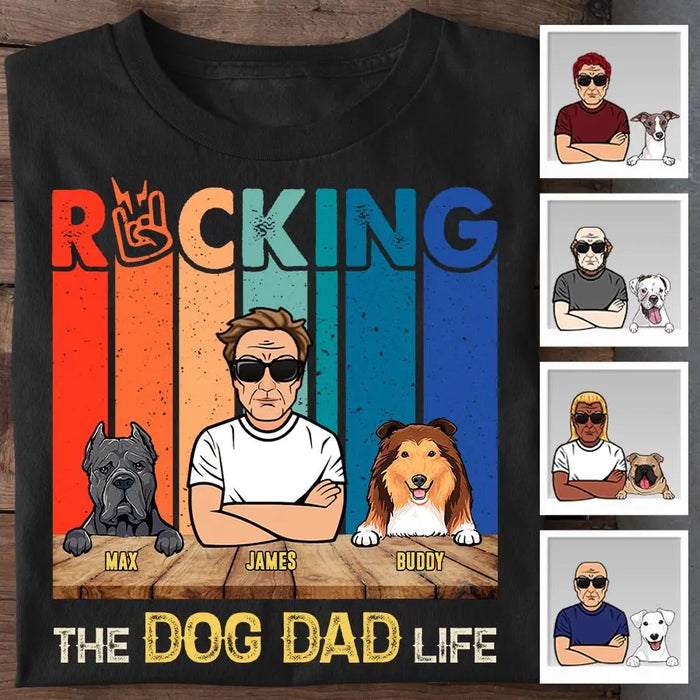 Rocking The Dog Dad Life Personalized T-shirt TS-NB1881