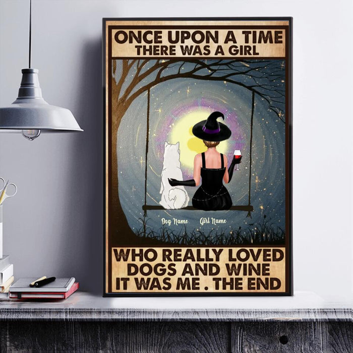 Girl Loves Dogs And Wine Personalized Poster P-NB1846