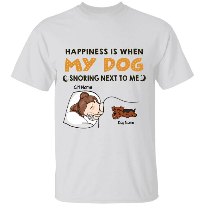 Happiness Is When My Dog Snoring Next To Me Personalized T-shirt TS-NB1883