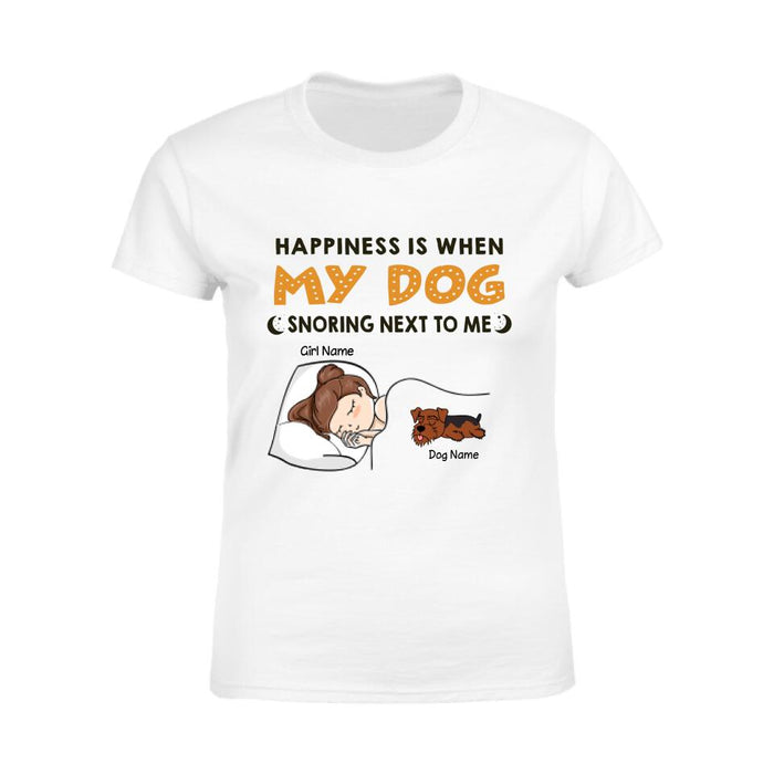 Happiness Is When My Dog Snoring Next To Me Personalized T-shirt TS-NB1883