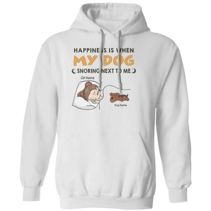 Happiness Is When My Dog Snoring Next To Me Personalized T-shirt TS-NB1883