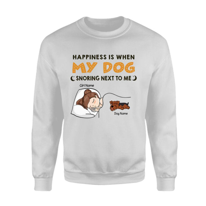 Happiness Is When My Dog Snoring Next To Me Personalized T-shirt TS-NB1883