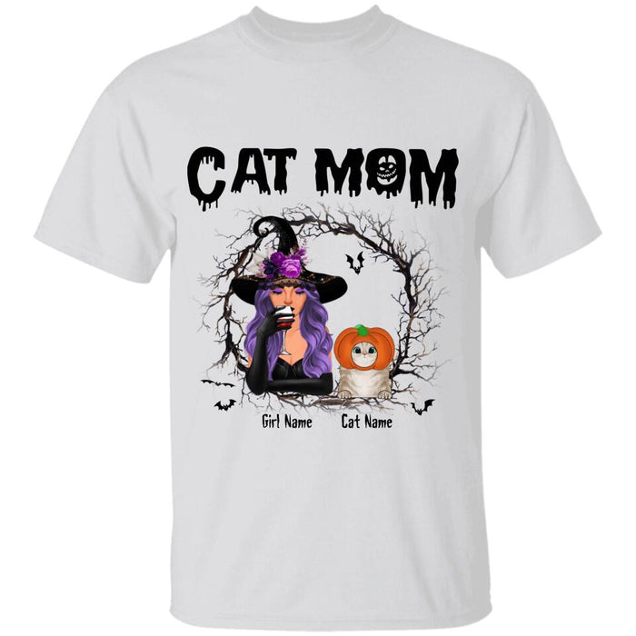 Halloween Cat Mom Personalized T-shirt TS-NB1875