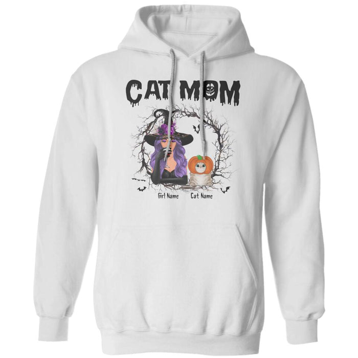 Halloween Cat Mom Personalized T-shirt TS-NB1875