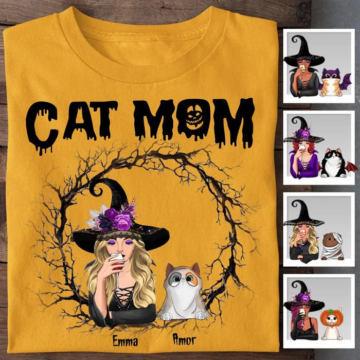 Halloween Cat Mom Personalized T-shirt TS-NB1875