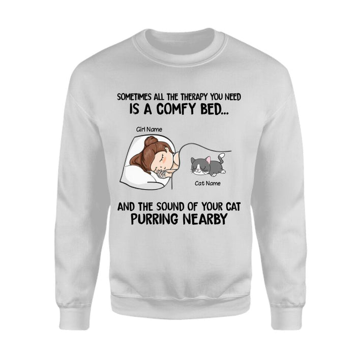 All The Therapy I Need Is A Comfy Bed & A Cat Personalized T-shirt TS-NB1863