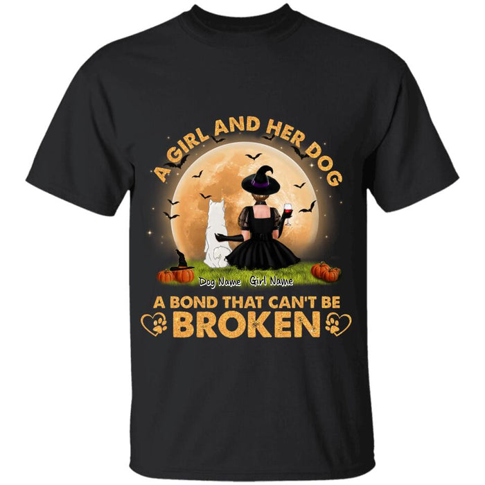 A Girl & Her Dog A Bond That Can't Be Broken Personalized T-shirt TS-NB1874