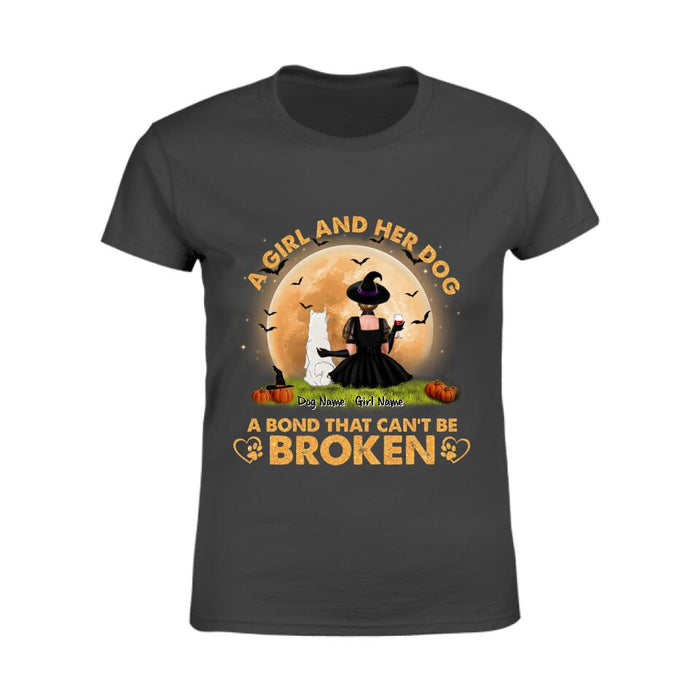 A Girl & Her Dog A Bond That Can't Be Broken Personalized T-shirt TS-NB1874