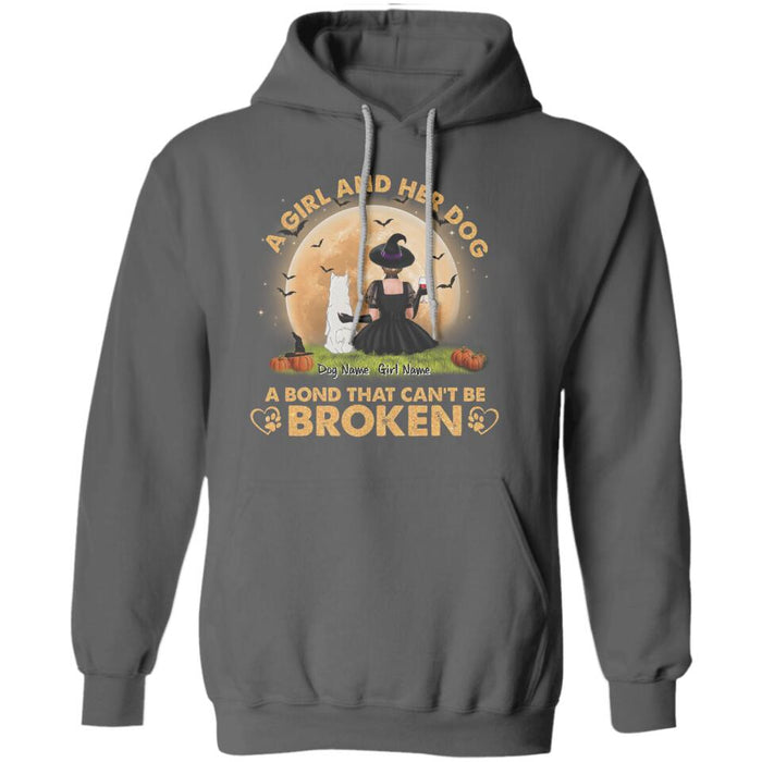 A Girl & Her Dog A Bond That Can't Be Broken Personalized T-shirt TS-NB1874