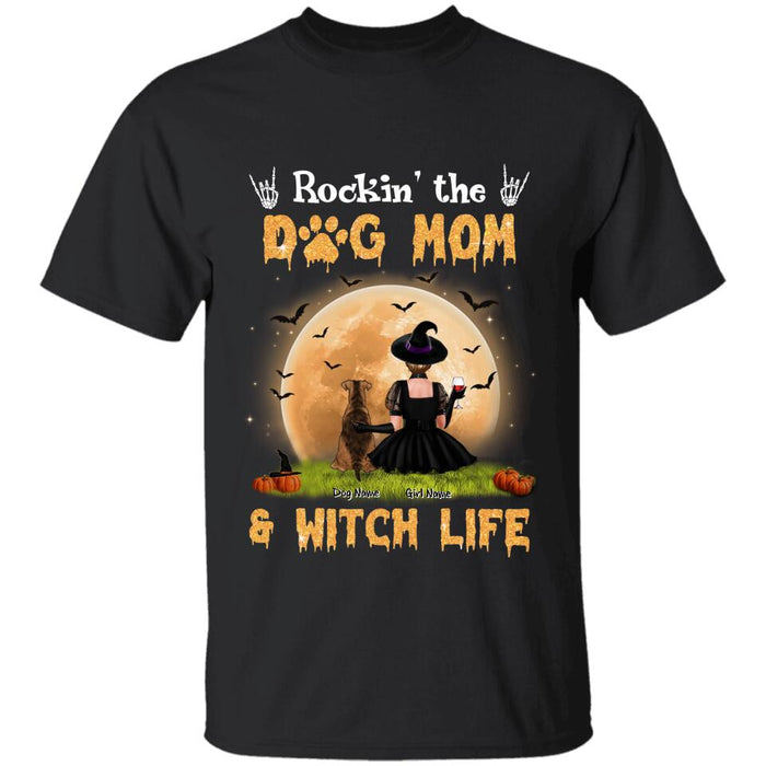 Rockin' The Dog Mom & Witch Life Personalized T-shirt TS-NB1893