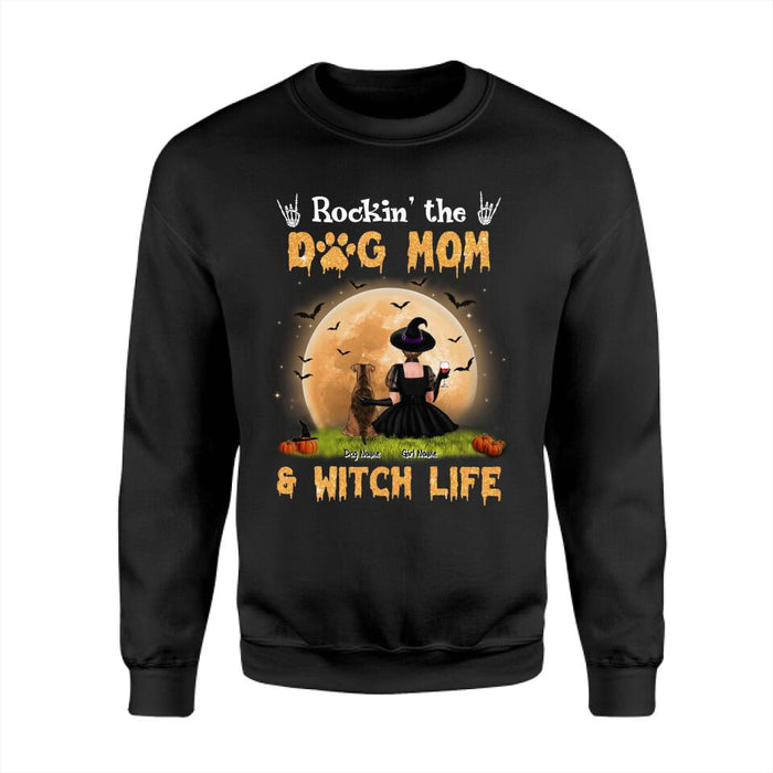 Rockin' The Dog Mom & Witch Life Personalized T-shirt TS-NB1893