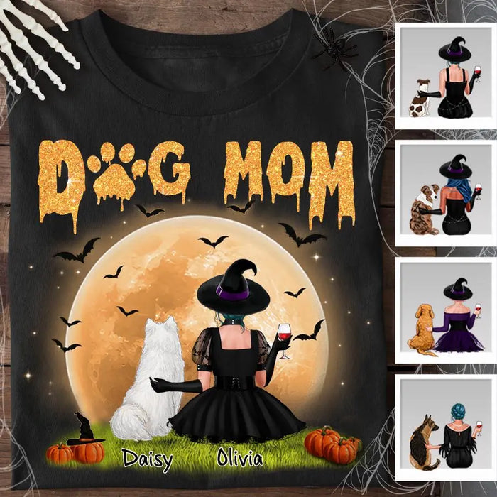 Dog Mom Under The Moon Personalized T-shirt TS-NB1902