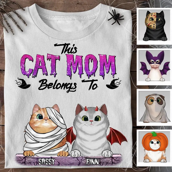 This Cat Mom Belongs To Personalized T-shirt TS-NB1903