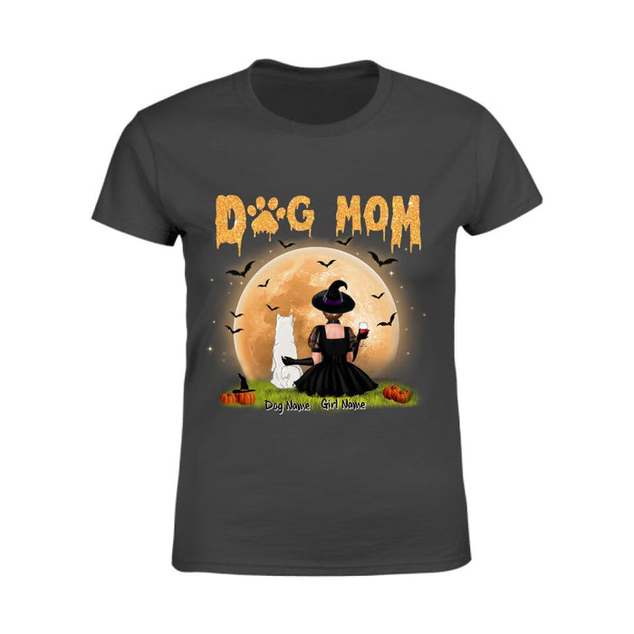 Dog Mom Under The Moon Personalized T-shirt TS-NB1902