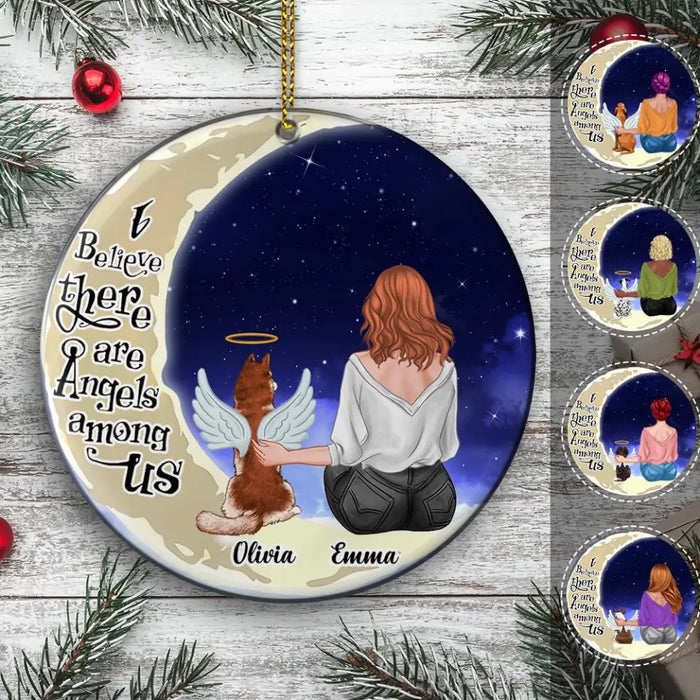 Dog On The Moon Memorial Personalized Circle Ornament O-NB1899