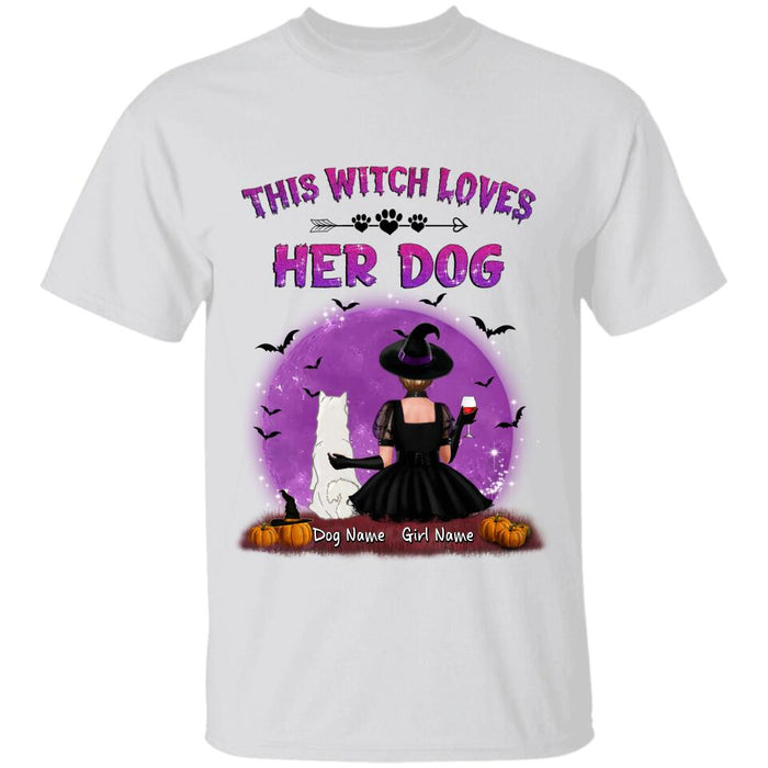 Spooky Witch Loves Her Dog Personalized T-shirt TS-NB1912