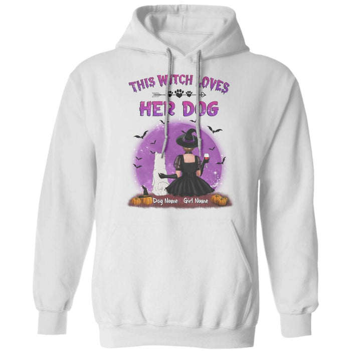 Spooky Witch Loves Her Dog Personalized T-shirt TS-NB1912