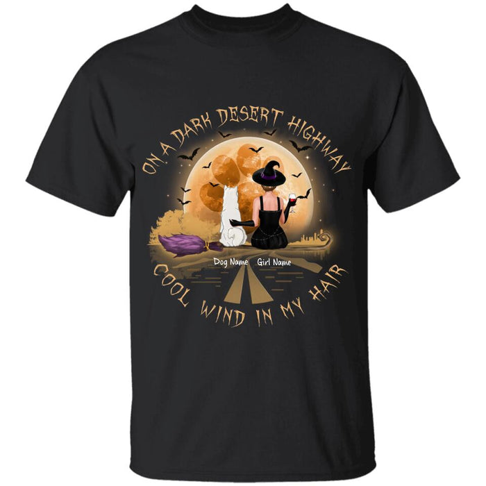 Witch & Her Dog On A Dark Desert Highway Personalized T-shirt TS-NB1922