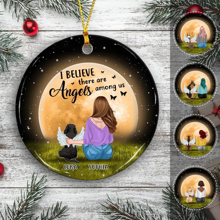 I Believe There Are Angels Among Us Personalized Circle Ornament O-NB1936