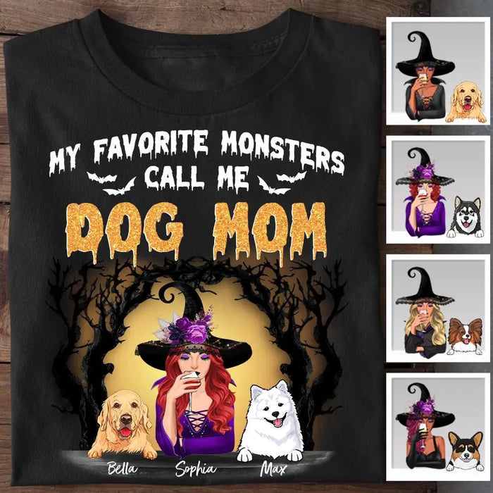 Halloween Favorite Monsters Call Me Dog Mom Personalized T-shirt TS-NB1963