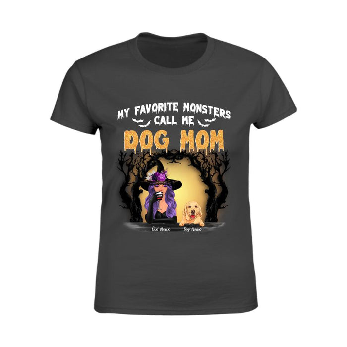 Halloween Favorite Monsters Call Me Dog Mom Personalized T-shirt TS-NB1963