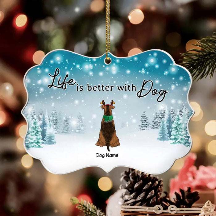 Life Is Better With Dogs Personalized Medallion Ornament O-NB1906