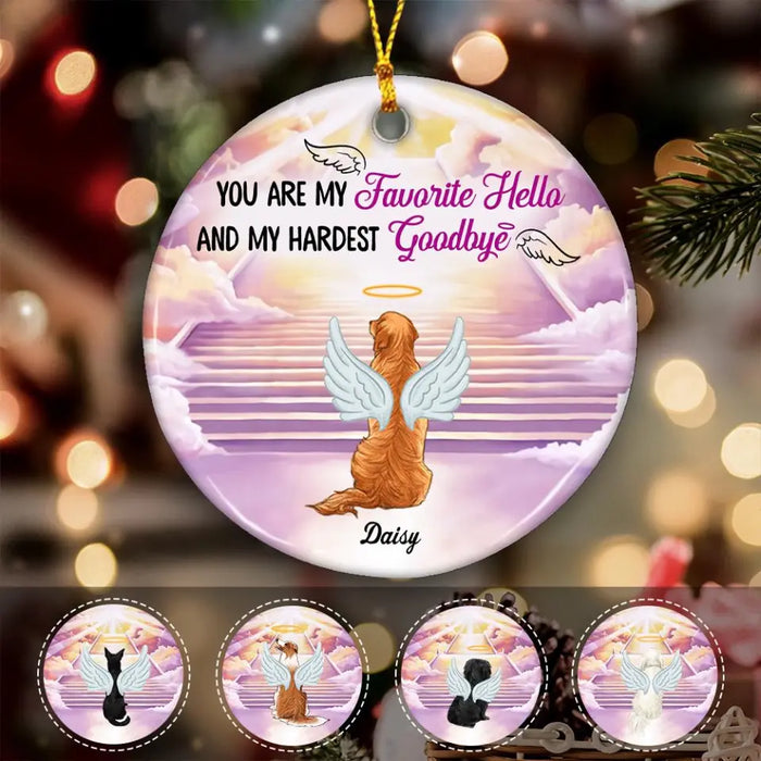 My Favorite Hello My Hardest Goodbye Personalized Circle Ornament O-NB1958