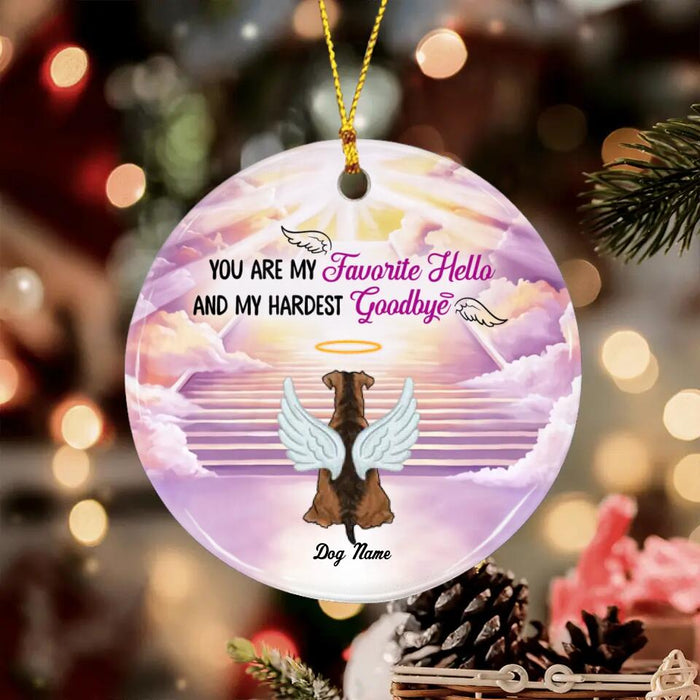 My Favorite Hello My Hardest Goodbye Personalized Circle Ornament O-NB1958