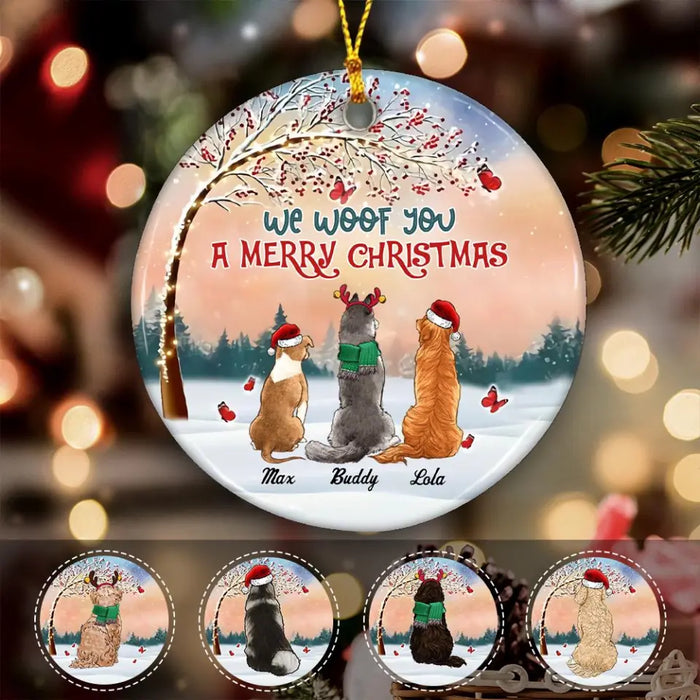 We Woof You A Merry Christmas Personalized Circle Ornament O-TT1990