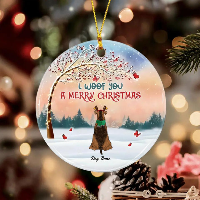 We Woof You A Merry Christmas Personalized Circle Ornament O-TT1990
