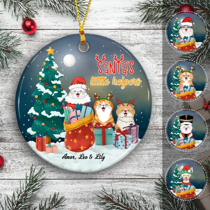 Santa's Little Helper Personalized Circle Ornament O-TT1989