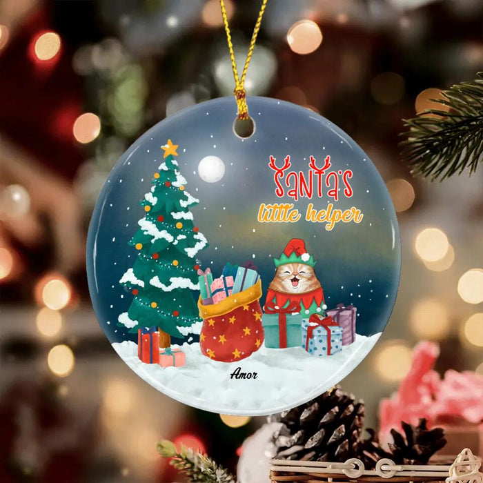 Santa's Little Helper Personalized Circle Ornament O-TT1989
